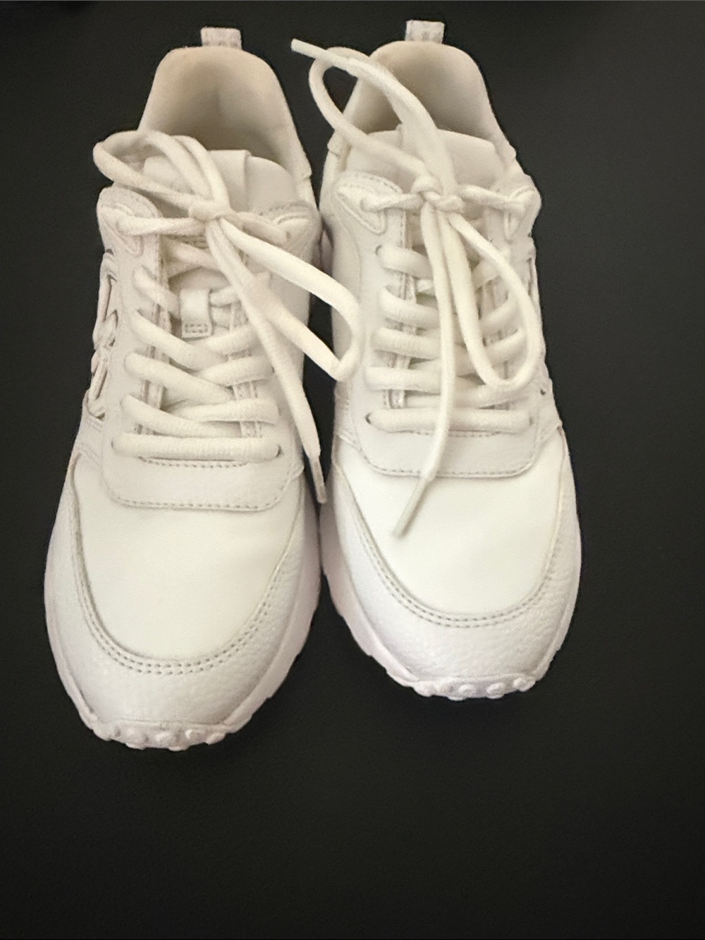 Michael Kors women White Sneakers with Gold MK Accent - Picture 4 of 4